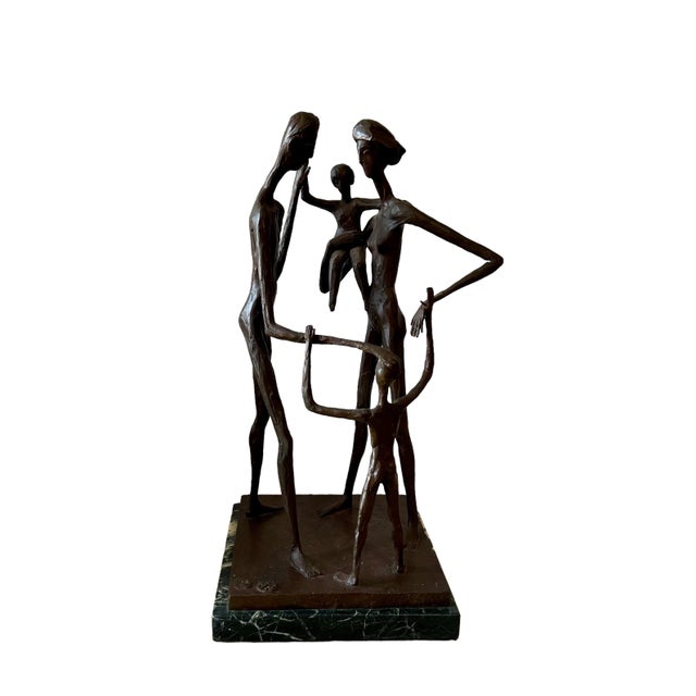 Wolfgang Behl, Large Modernist Bronze Abstract Figural Sculpture "Family" Wolfgang Behl For Sale