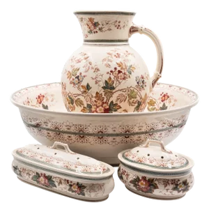 Antique German Nelly Wash Set from Villeroy & Boch, 1890s, Set of 4