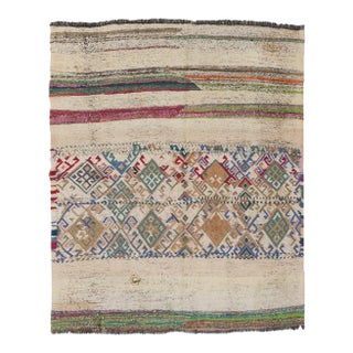 Vintage Decorative Turkish Kilim Rug - 4`7″ X 4`8″ Ft. For Sale