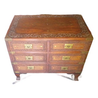 Small Antique Anglo-Indian Campaign Chest For Sale