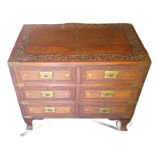 Small Antique Anglo-Indian Campaign Chest For Sale