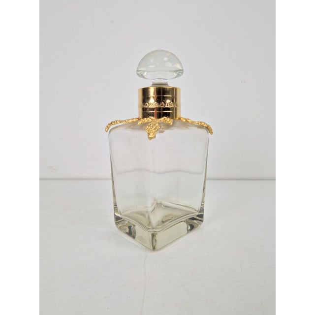 Antique French Baccarat crystal decanter, gilded 1920s Unsigned French Baccarat crystal decanter and stopper, mounted with...