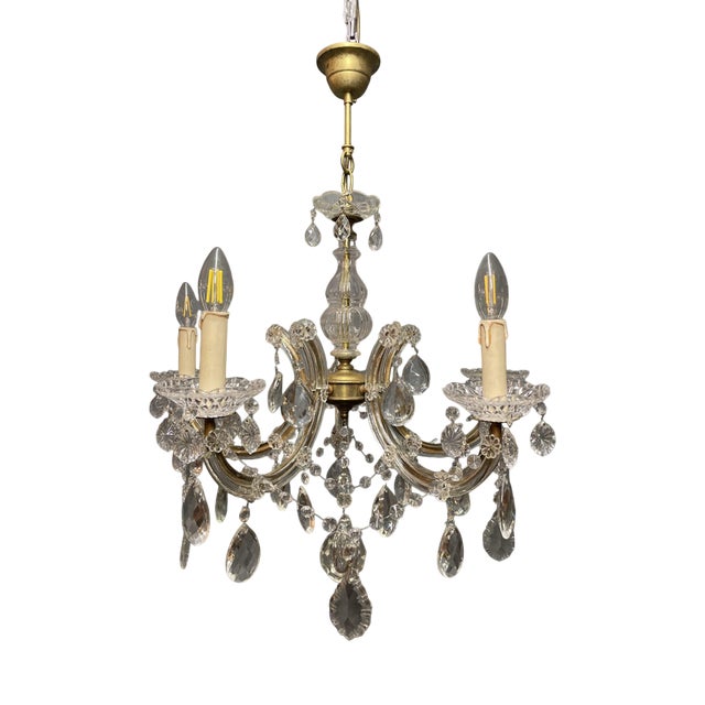 Antique Marie Therese 5-Branch Chandelier For Sale