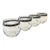 Mid Century Silver Striped Roly Poly Cocktail Glasses - Set of 4 For Sale