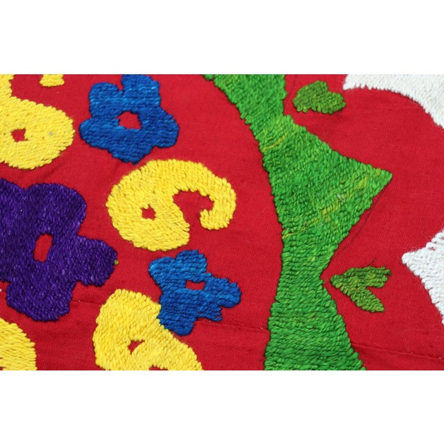 Textile Vintage Hand Embroidered Suzani Wall Hanging, 1920s For Sale - Image 7 of 18
