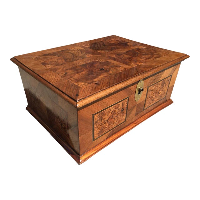 Late 18th Century German Wood & Burl Walnut Inlay Specimen Box For Sale