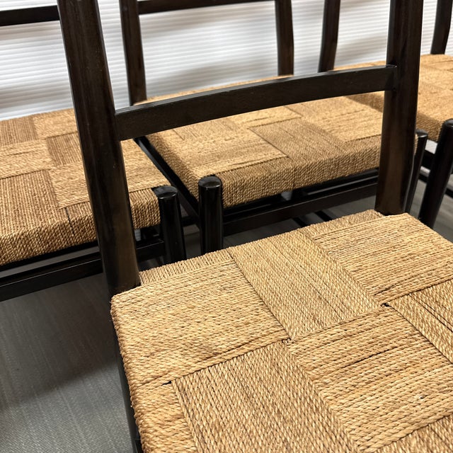 Rustic Farmhouse Ladderback Dining Side Chairs, Set of Four For Sale In San Francisco - Image 6 of 12