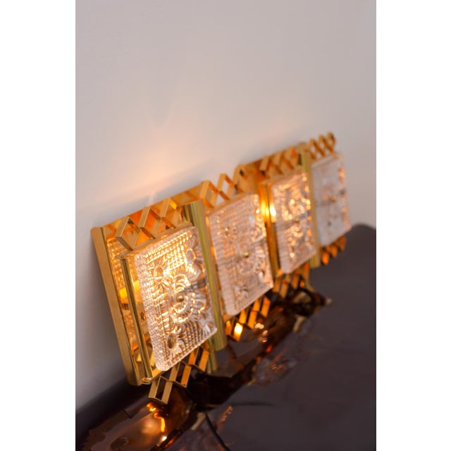 Wall-Mounted Sconces in Glass and Brass Lamps by Carl Fagerlund for Orrefors, Sweden, 1970s, Set of 2 For Sale - Image 10 of 14