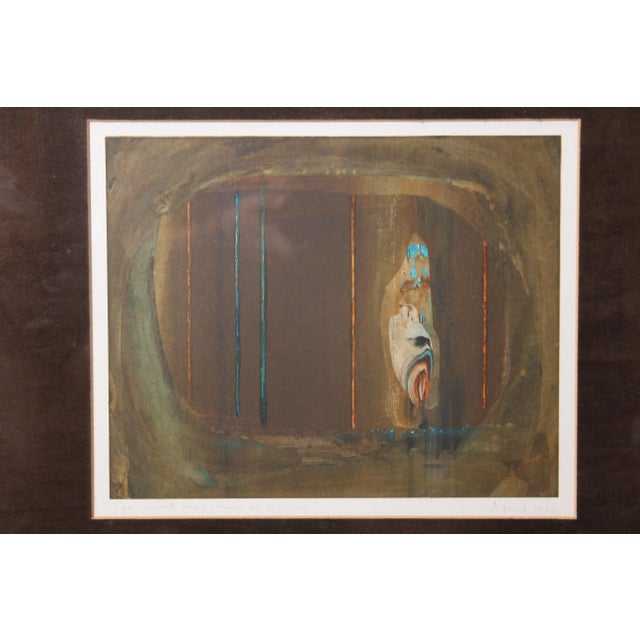 Frances Nail Contemporary Brown and Blue Serigraphs 1980 - a Pair For Sale - Image 4 of 8