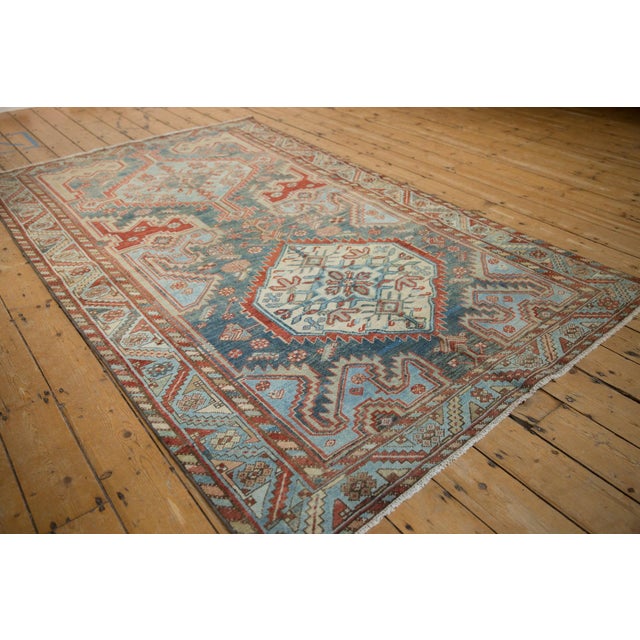 1940s 1940s Vintage Persian Malayer Medallion Abrashed Wool Carpet For Sale - Image 5 of 10