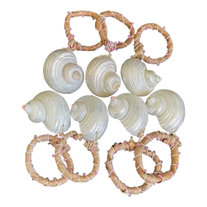 Natural Mother of Pearl Conch Napkin Rings - Set of 7