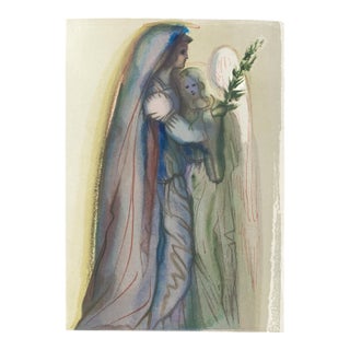 1963 Dalí Divine Comedy Engraving Paradis Chant 32 "Archange Gabriel" (Archangel Gabriel) For Sale