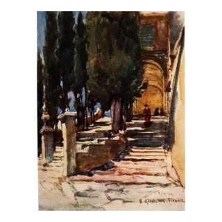 1905 Italian Original Print - The Steps of the Convent - From Book Florence & Some Tuscan Cities (1905) For Sale