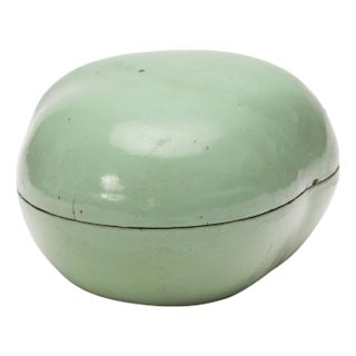 Chinese Celadon Lacquer Peach Box, C. 1850 For Sale