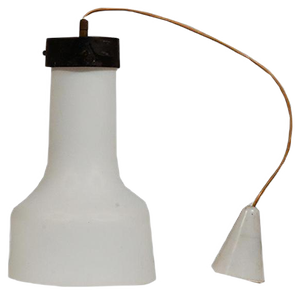 Satin White Glass Ceiling Lamp, Italy, 1960
