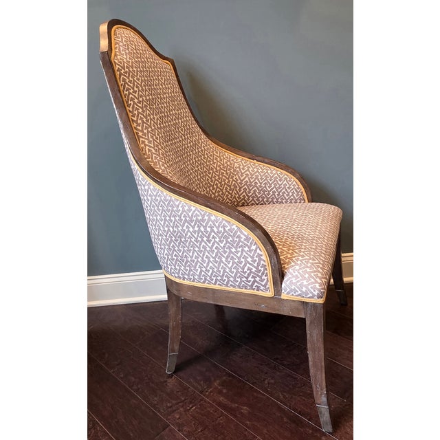 Chocolate Upholstered Accent Chair For Sale - Image 8 of 9