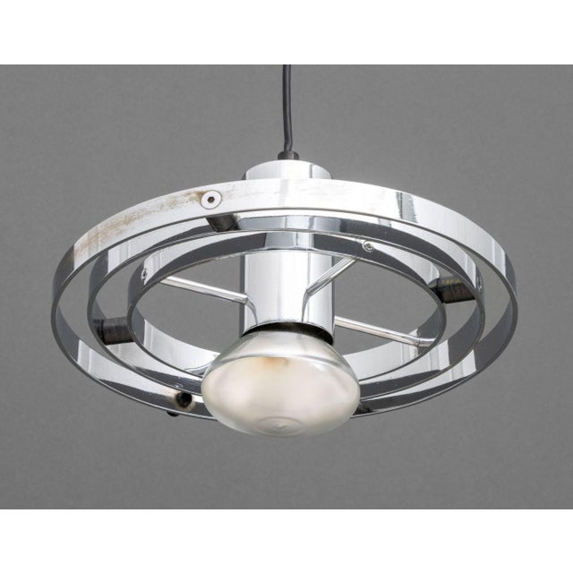Mid-Century Modern English Chrome "Fibonacci" Pendant Lamp For Sale - Image 3 of 8