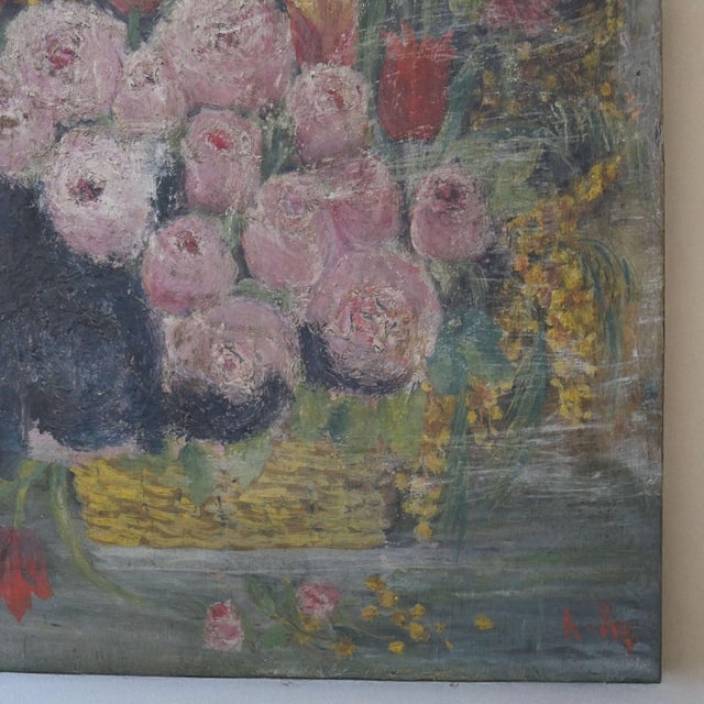 Alice Rey, Floral Still Lifes, Oils on Panels, 1950s, Set of 2 For Sale - Image 13 of 18