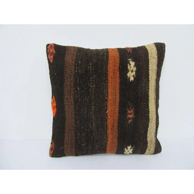 Brown Kilim Cushion Cover For Sale - Image 4 of 4