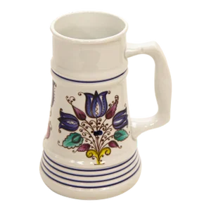 Vintage Alfoldi Porcelain Hungary Hand-Painted Pitcher Vase