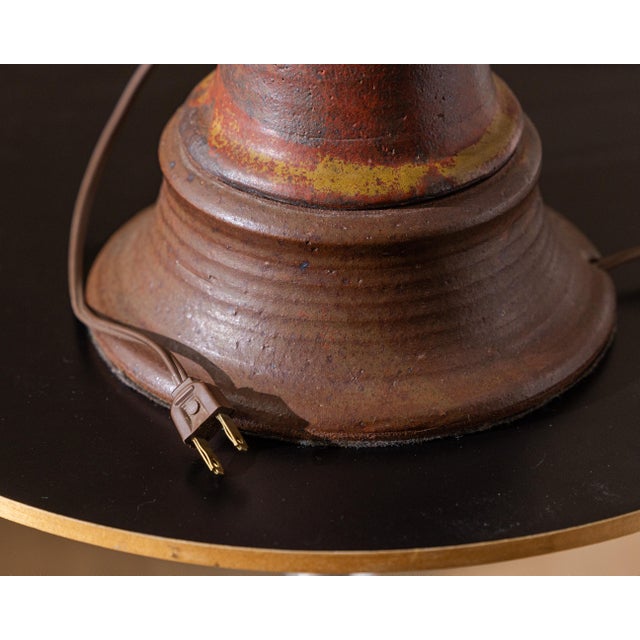 Oxblood Red Mid-Century Signed Petzold Studio Pottery Ceramic Lamp (1973) For Sale - Image 8 of 9