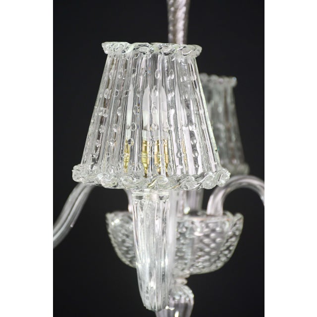 Glass 1950s Luxury Art Decò Barovier E Toso Chandelier, Murano "Bubble" Glass For Sale - Image 7 of 16