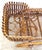 Camel French Modernist Rattan Bar or Flower Cart with Bottle Holders For Sale - Image 8 of 18