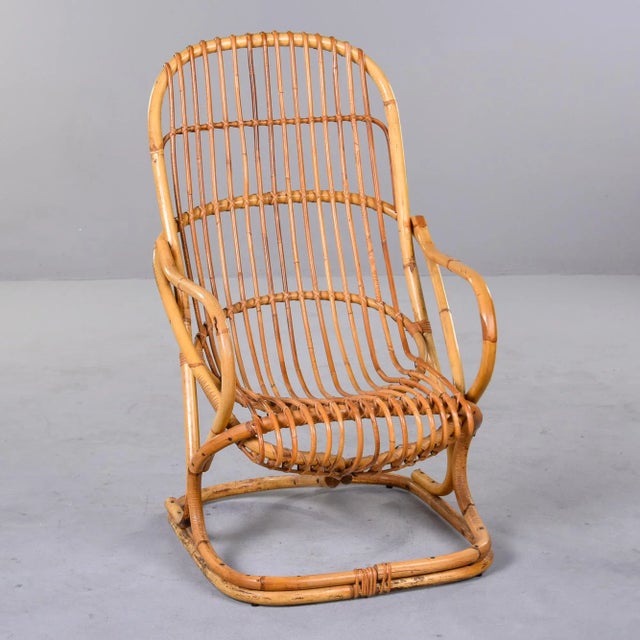 1950s Vintage Italian Tito Agnoli Rattan Chair For Sale - Image 5 of 12