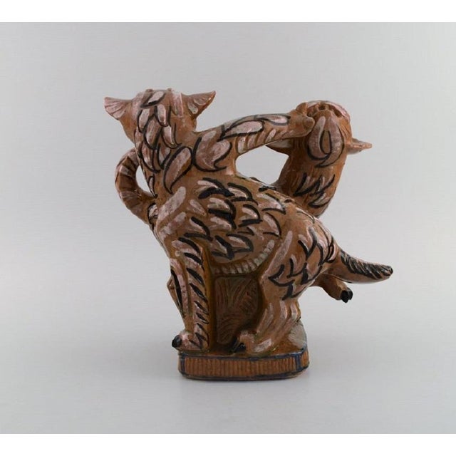 Stoneware Cats Figure by Helge Christoffersen For Sale - Image 5 of 11