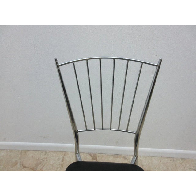 Mid-Century Chrome Gio Ponti Horn Dining Chair For Sale - Image 4 of 12