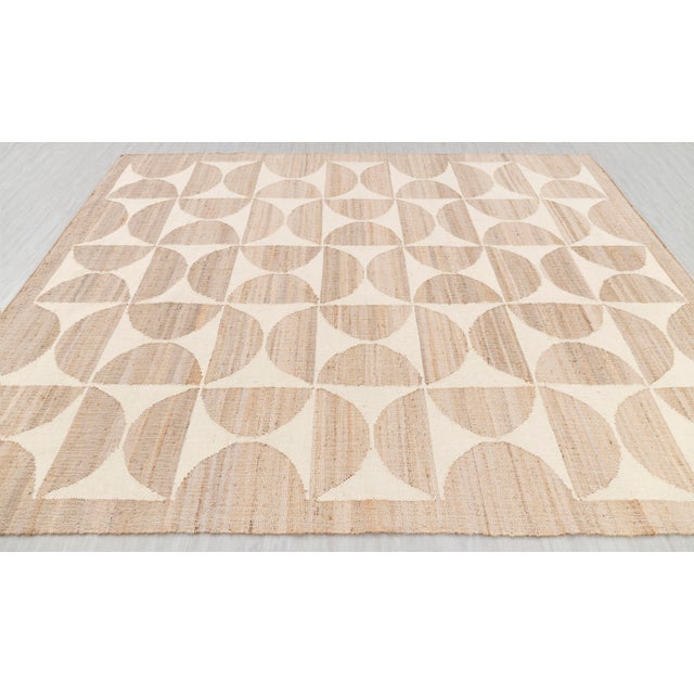Natural Jute Cream Hand Woven Premium Quality Boho Style Rug 8x10Ft. For Sale - Image 9 of 12
