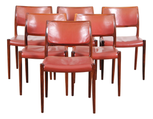 Model 80 Chairs in Teak, 1960s, Set of 6