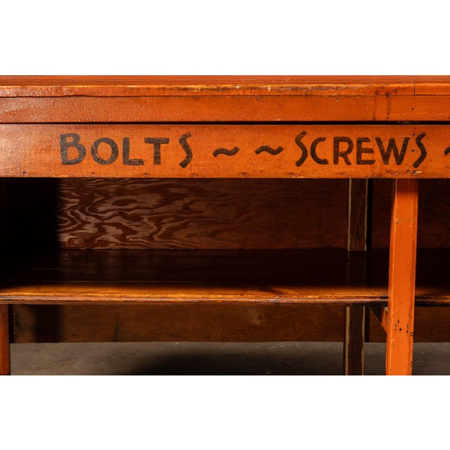 Vintage Industrial Hardware Store Counter For Sale - Image 11 of 11