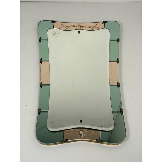 Two-Tone Mirror with Brass Edge by Giovanni Gariboldi, 1950s For Sale - Image 13 of 13