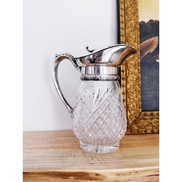 1906 Silver Plate & Cut Glass Syrup Pitcher From the Plankinton House in Milwaukee For Sale - Image 10 of 11