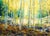 Enchanted Light by Thane Gorek | Gouache and Oil on Canvas Landscape of golden aspen trees For Sale - Image 4 of 4