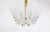 Kalmar Mid-Century Brass Chandelier with White Textured Glass Lamp Shades attributed to J. T. Kalmar for Kalmar, 1950s For Sale - Image 4 of 11