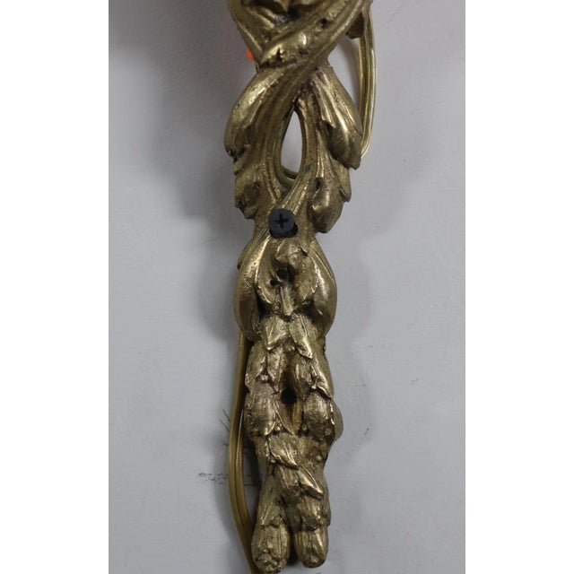 Bronze Circa 1900 French Empire Style Bronze Sconces Depicting Acantha - a Pair For Sale - Image 8 of 13