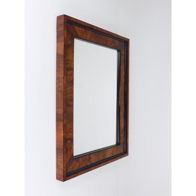 Antique Biedermeier Square Walnut Wall Mirror, Vienna, 1850s For Sale - Image 11 of 18