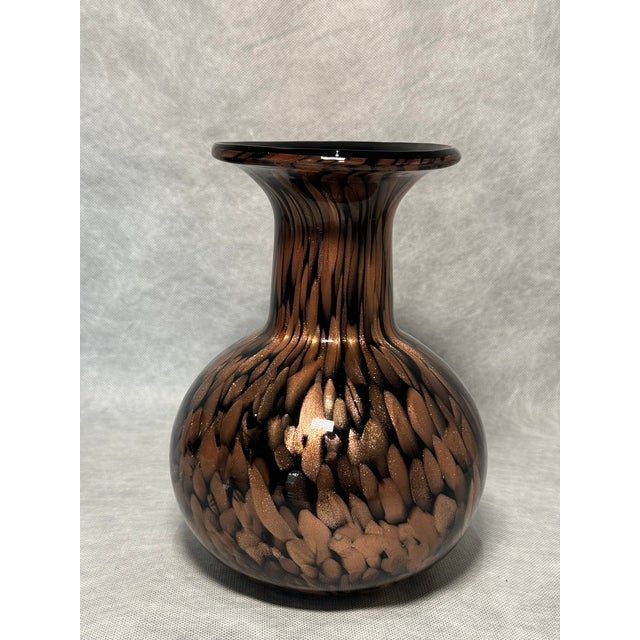 Black and Gold Murano Glass Vase, 1960s For Sale - Image 6 of 6