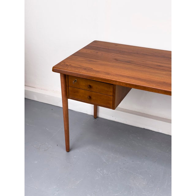 Vintage Teak Desk with Drawers, 1960s For Sale - Image 4 of 18