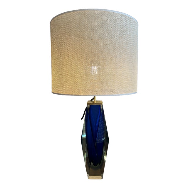 Sommerso Murano Glass Table Lamp attributed to Alessandro Mandruzzato, Italy, 1960 For Sale