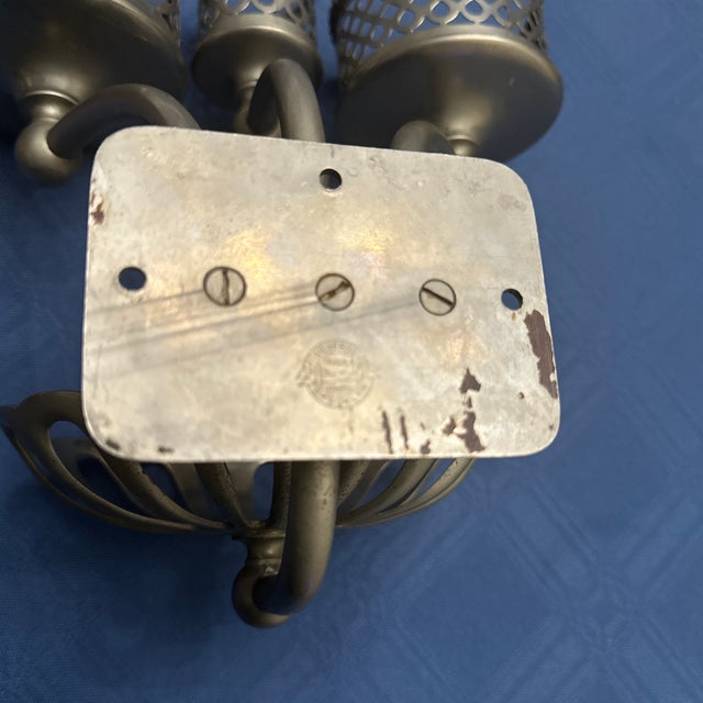 1900 - 1909 Antique Filagree Brass Nickel Plate Cup Holder Soap Dish Silver & Co. Ny Modern Farmhouse Architectural Salvage Bathroom Accessory Wall Mount For Sale - Image 5 of 12