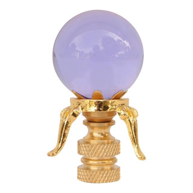 Crystal Ball Lamp Finial - Lilac For Sale