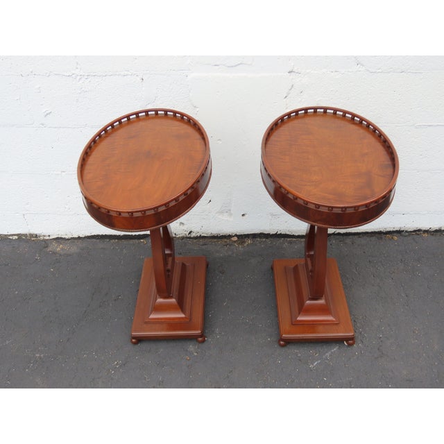 Mahogany Harp Side End Tables a Pair 6665 For Sale - Image 16 of 16