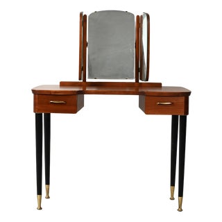 Scandinavian Dressing Table with Trilobate Mirror, 1950s-1960s For Sale