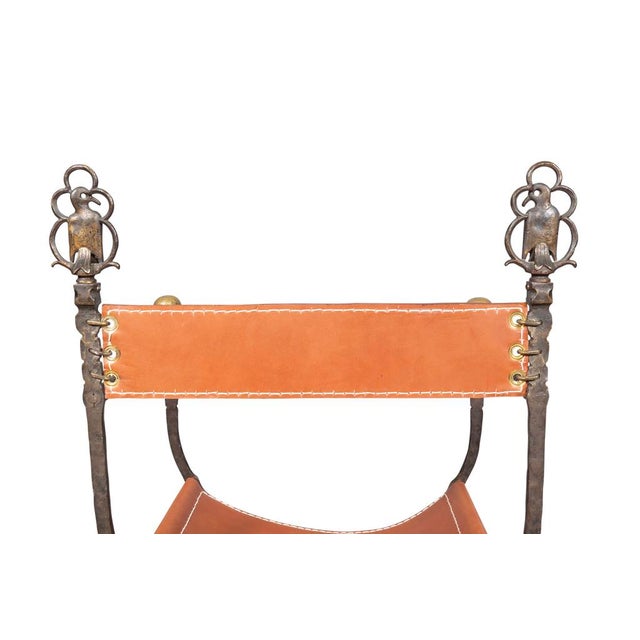 Oscar Bach Wrought Iron and Bronze Armchair For Sale - Image 10 of 11