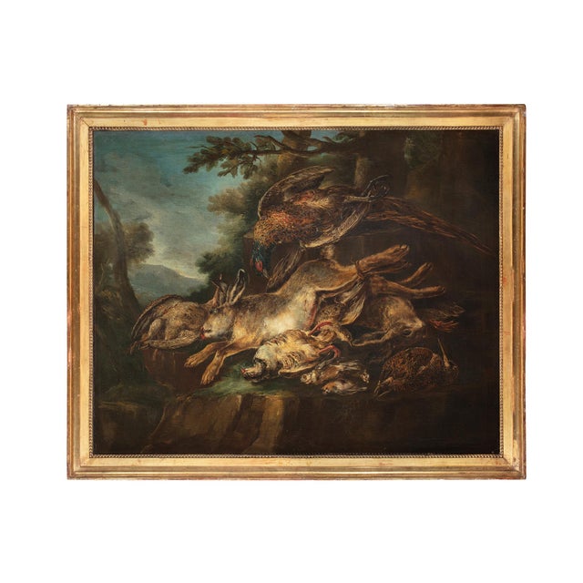 Giovanni Crivelli, Still Life with Game in a Rural Landscape, 1800s, Oil on Canvas, Framed For Sale - Image 10 of 10