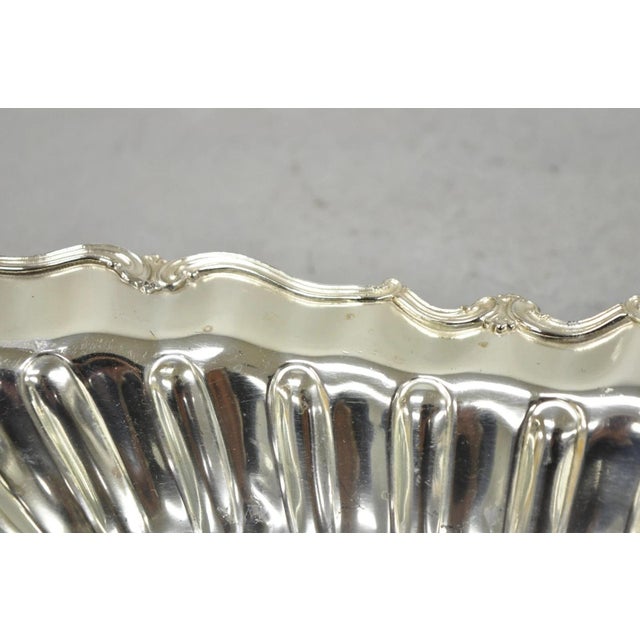 Vintage Fb Rogers Victorian Silver Plated Scalloped Centerpiece Fruit Bowl For Sale - Image 11 of 16