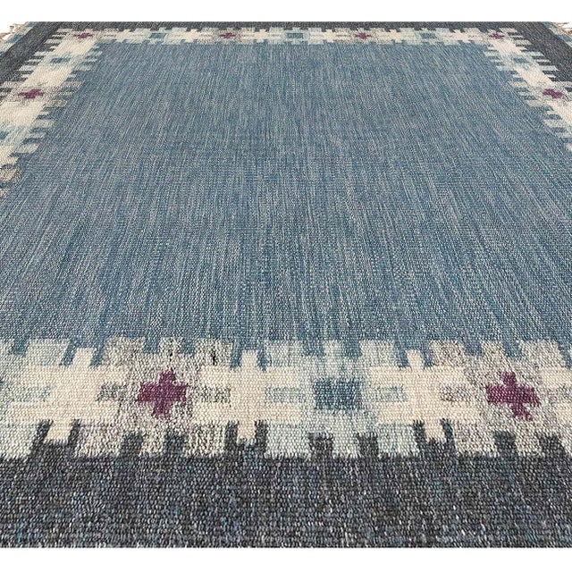 Modern Swedish Style Flat Weave Wool Rug by Doris Leslie Blau For Sale - Image 4 of 7